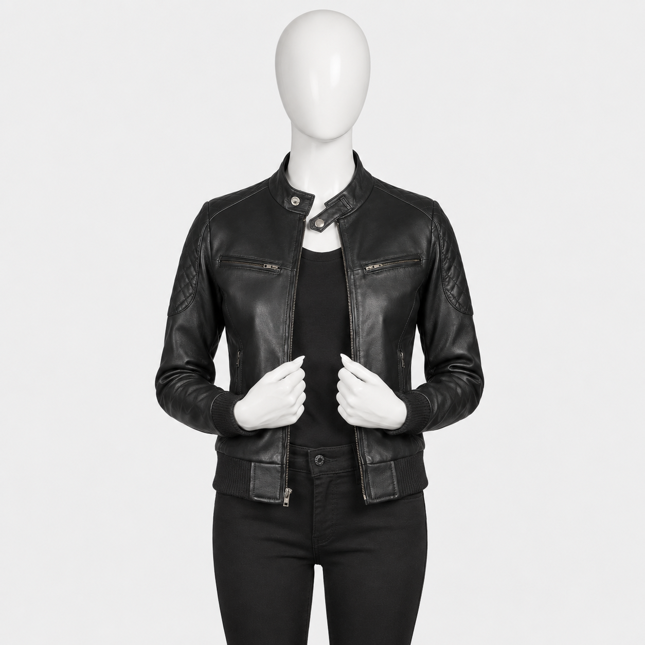 Zenna Leather Bomber Jacket