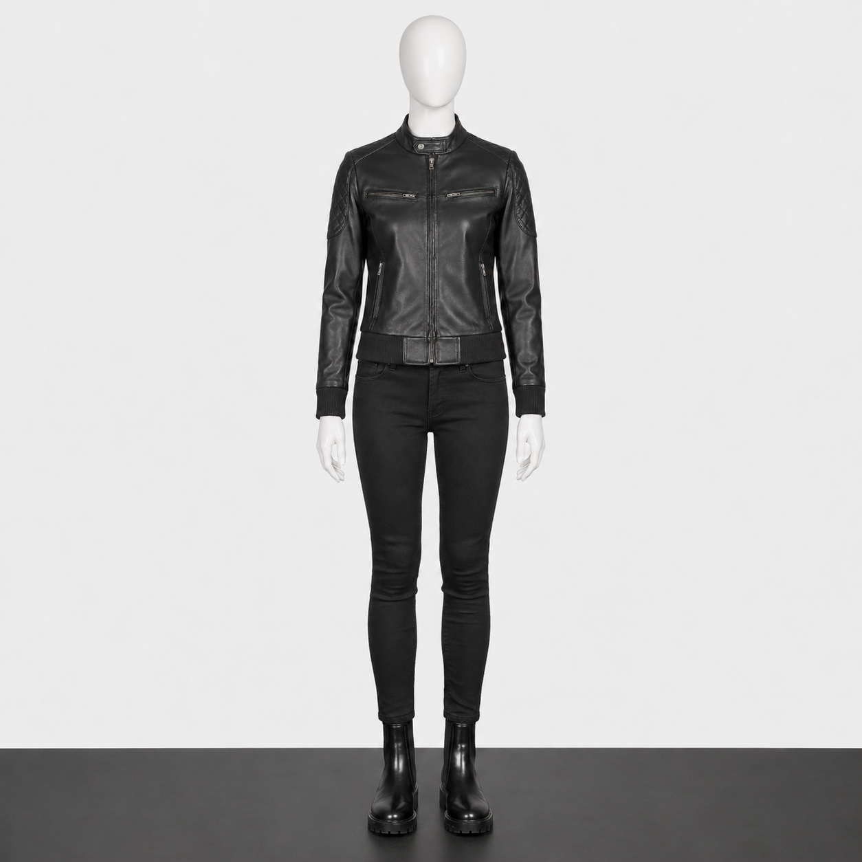 Zenna Leather Bomber Jacket