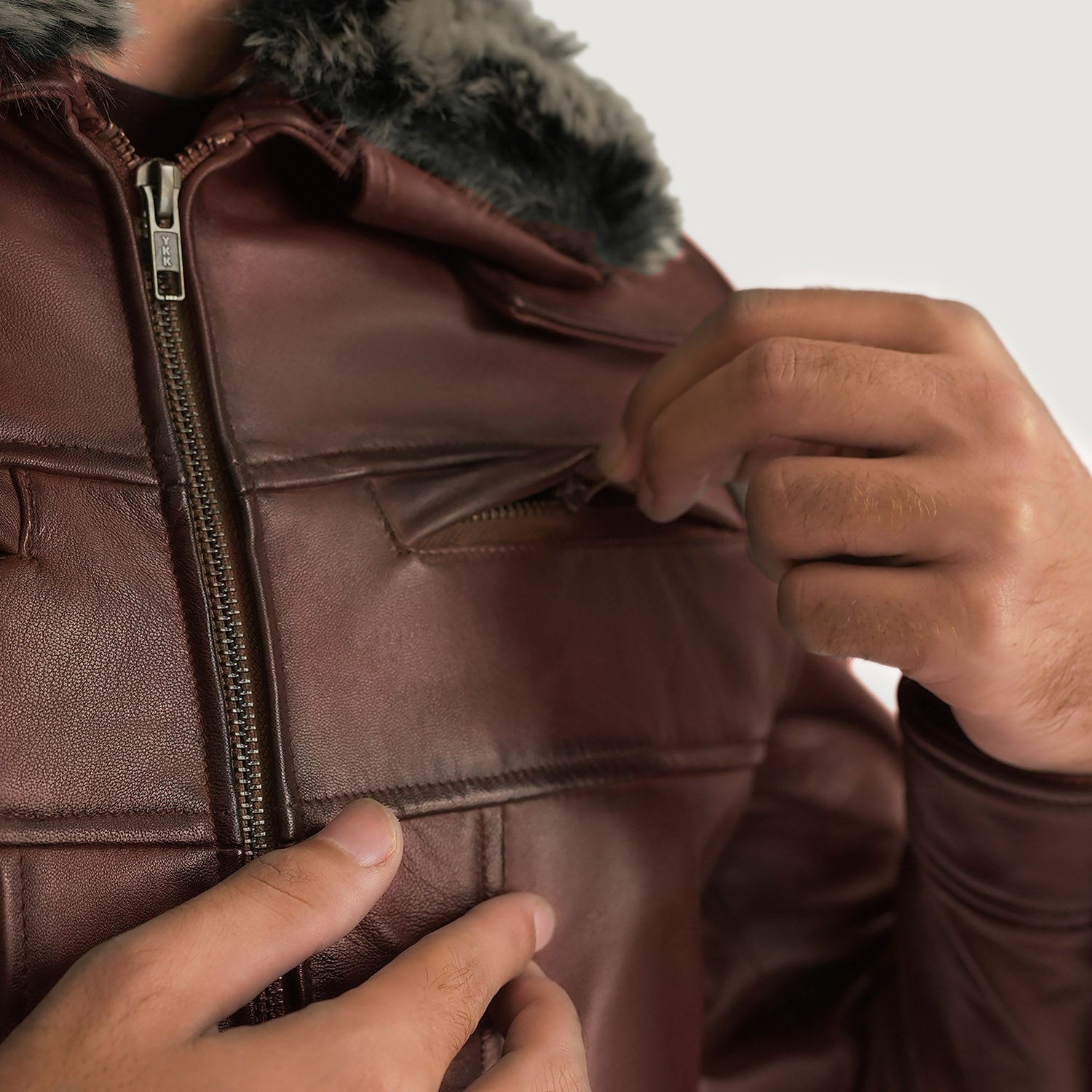Evan Hart Fur Leather Jacket