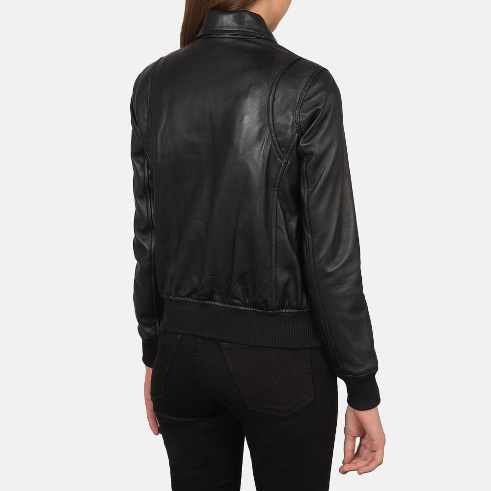 Westa A-2 Leather Bomber Jacket - Black
