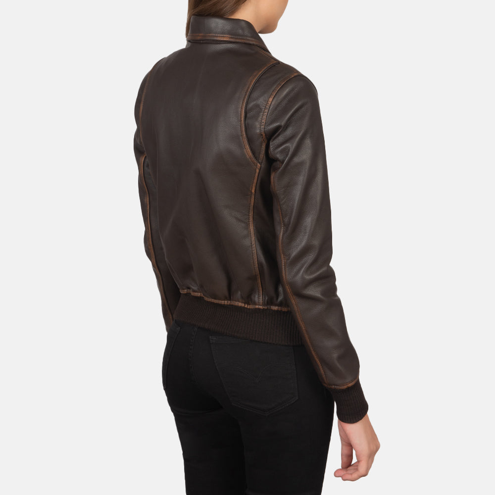 Westa A-2 Leather Bomber Jacket - Brown