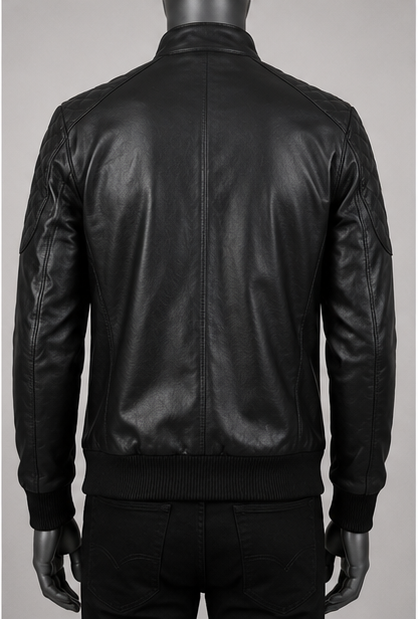 Sven Leather Bomber Jacket