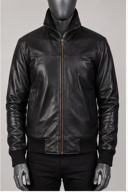 Air Rolf Leather Bomber Jacket