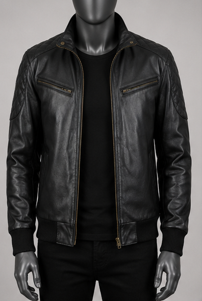 Sven Leather Bomber Jacket