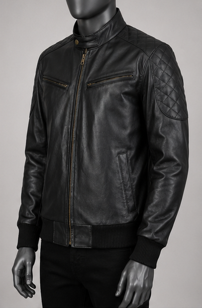 Sven Leather Bomber Jacket