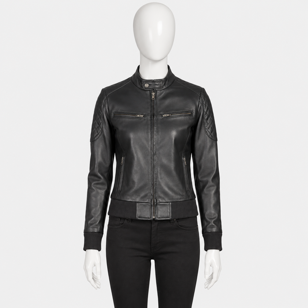 Zenna Leather Bomber Jacket