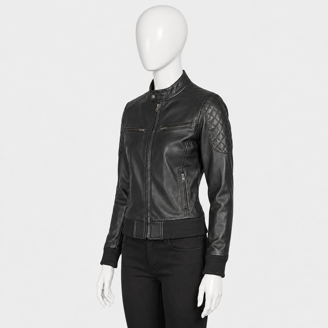 Zenna Leather Bomber Jacket