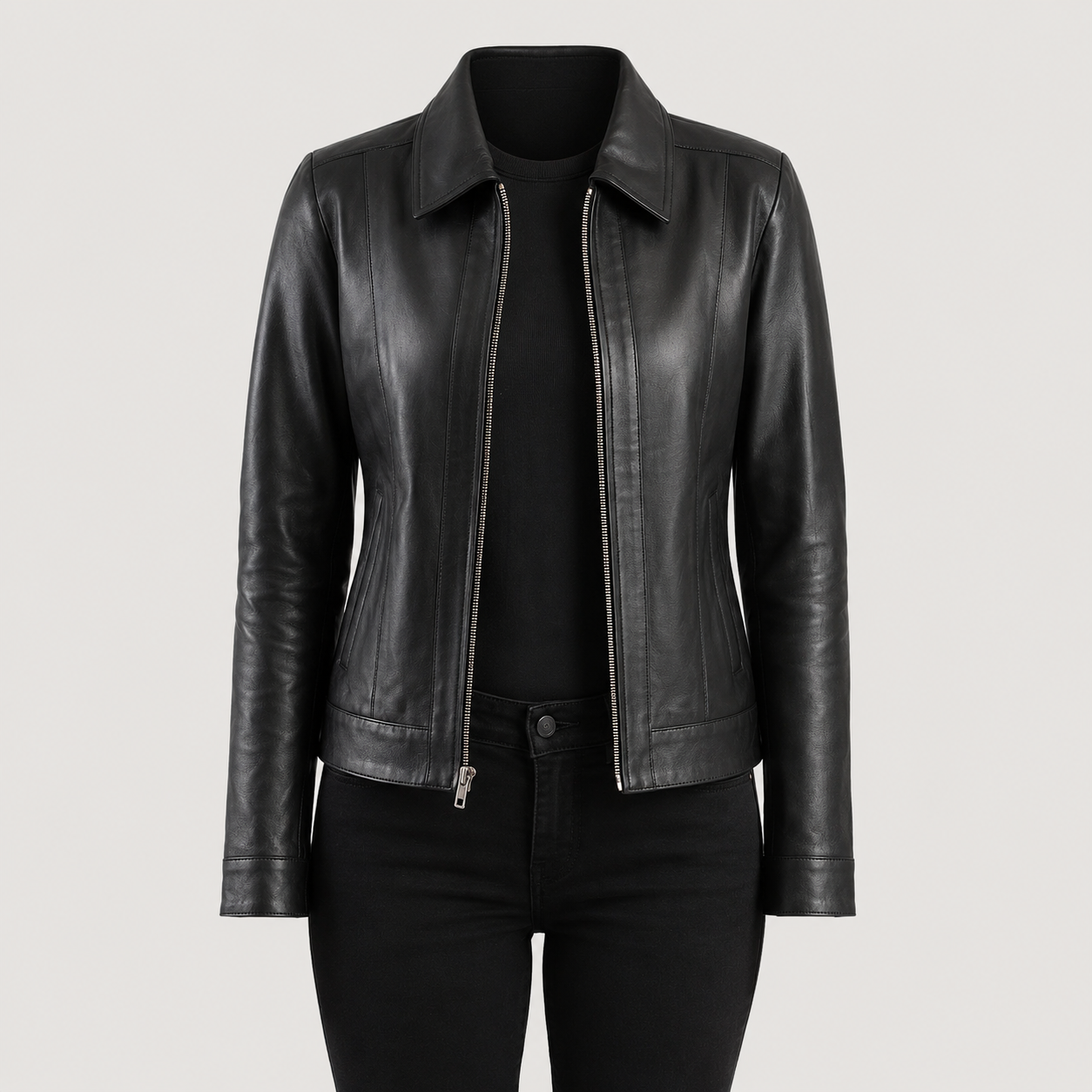 Vixen Classic Collar Leather Jacket