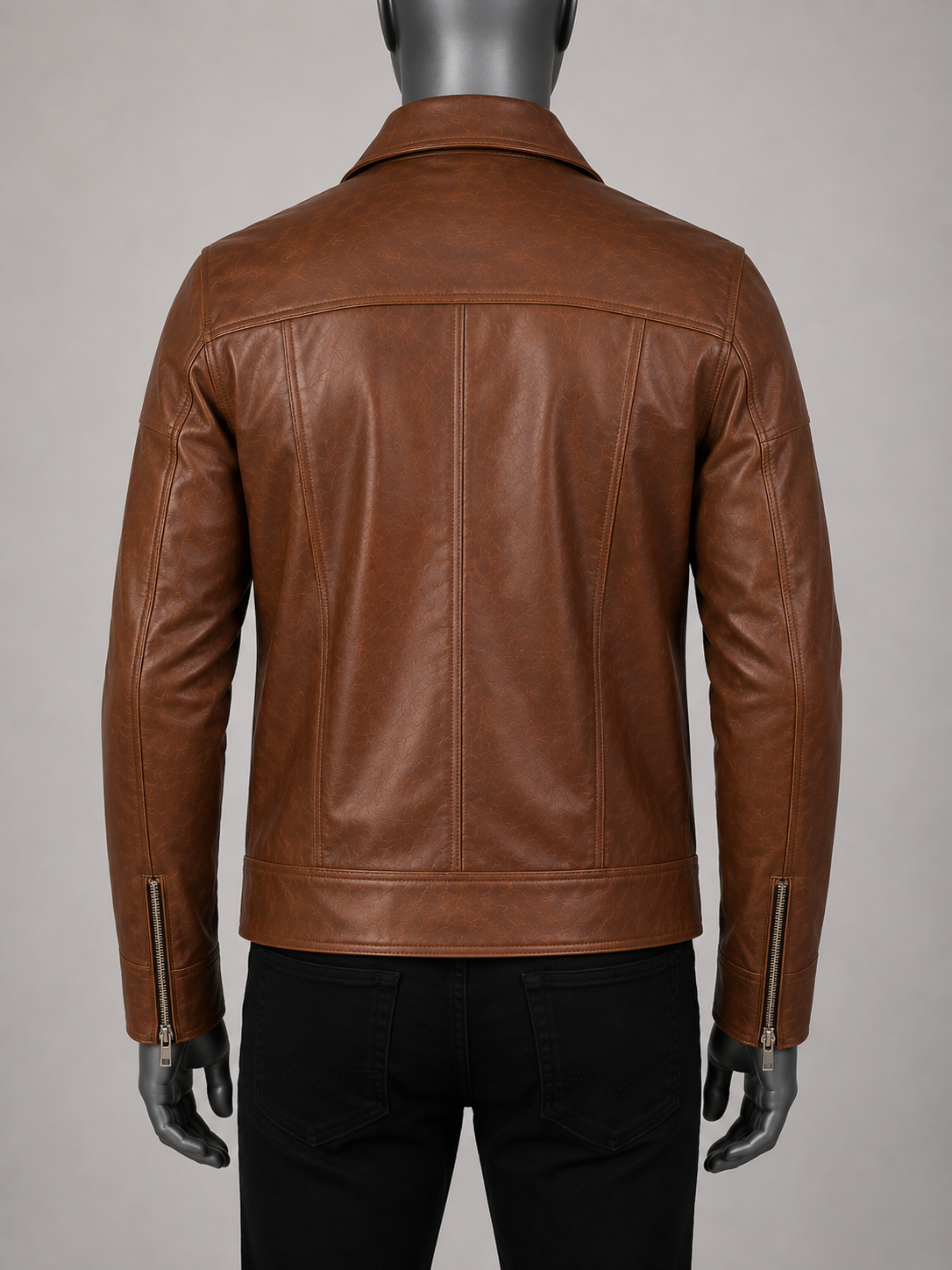 Lavendard Leather Biker Jacket