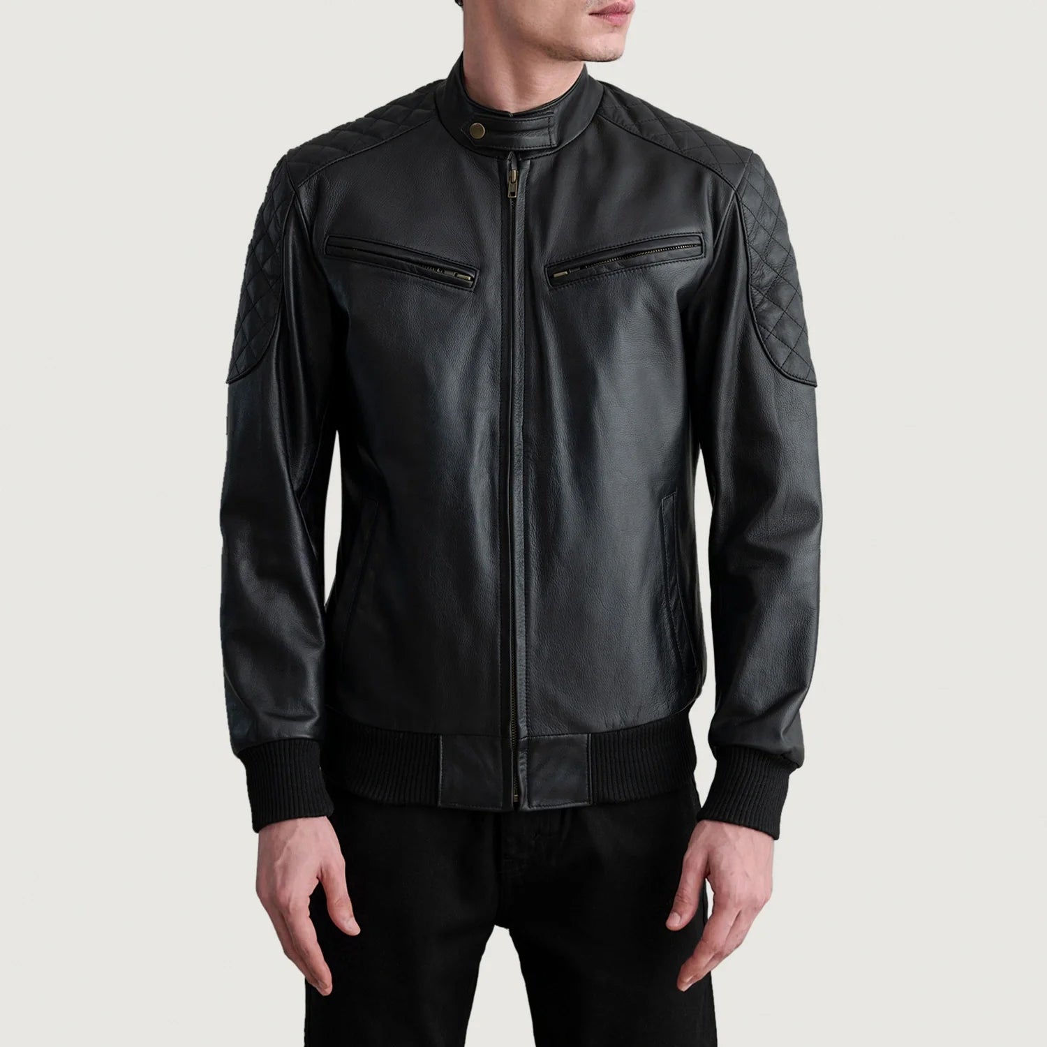 Sven Leather Bomber Jacket