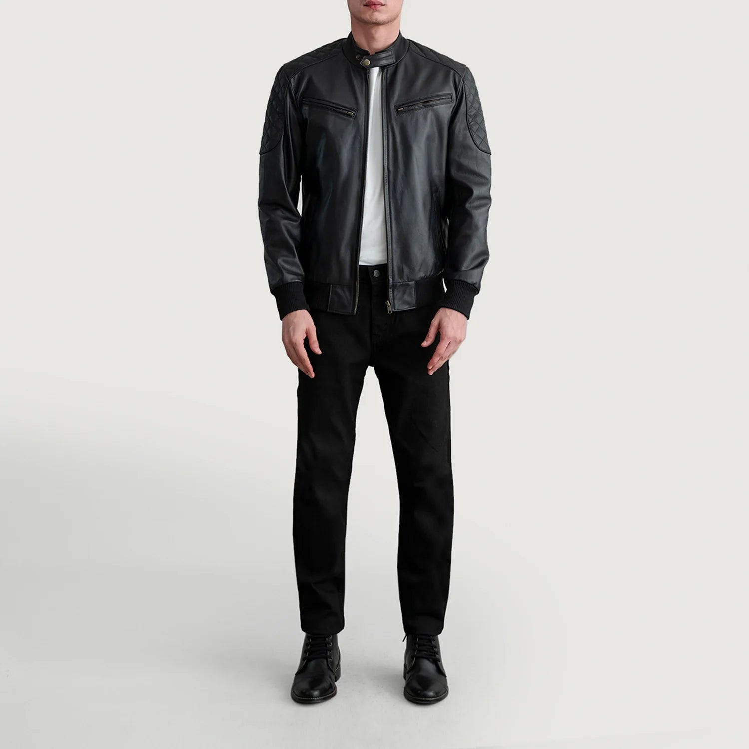 Sven Leather Bomber Jacket