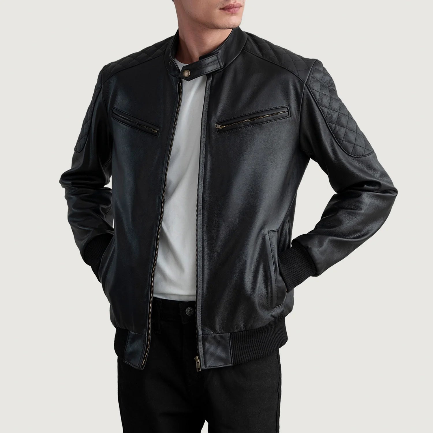 Sven Leather Bomber Jacket