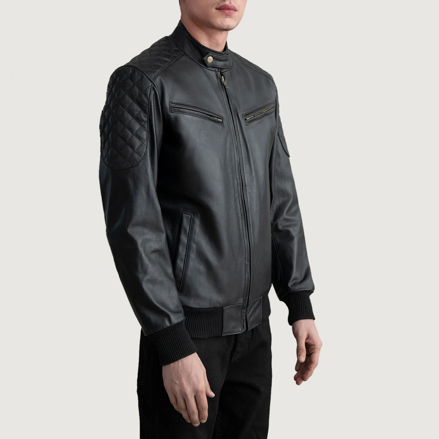Sven Leather Bomber Jacket