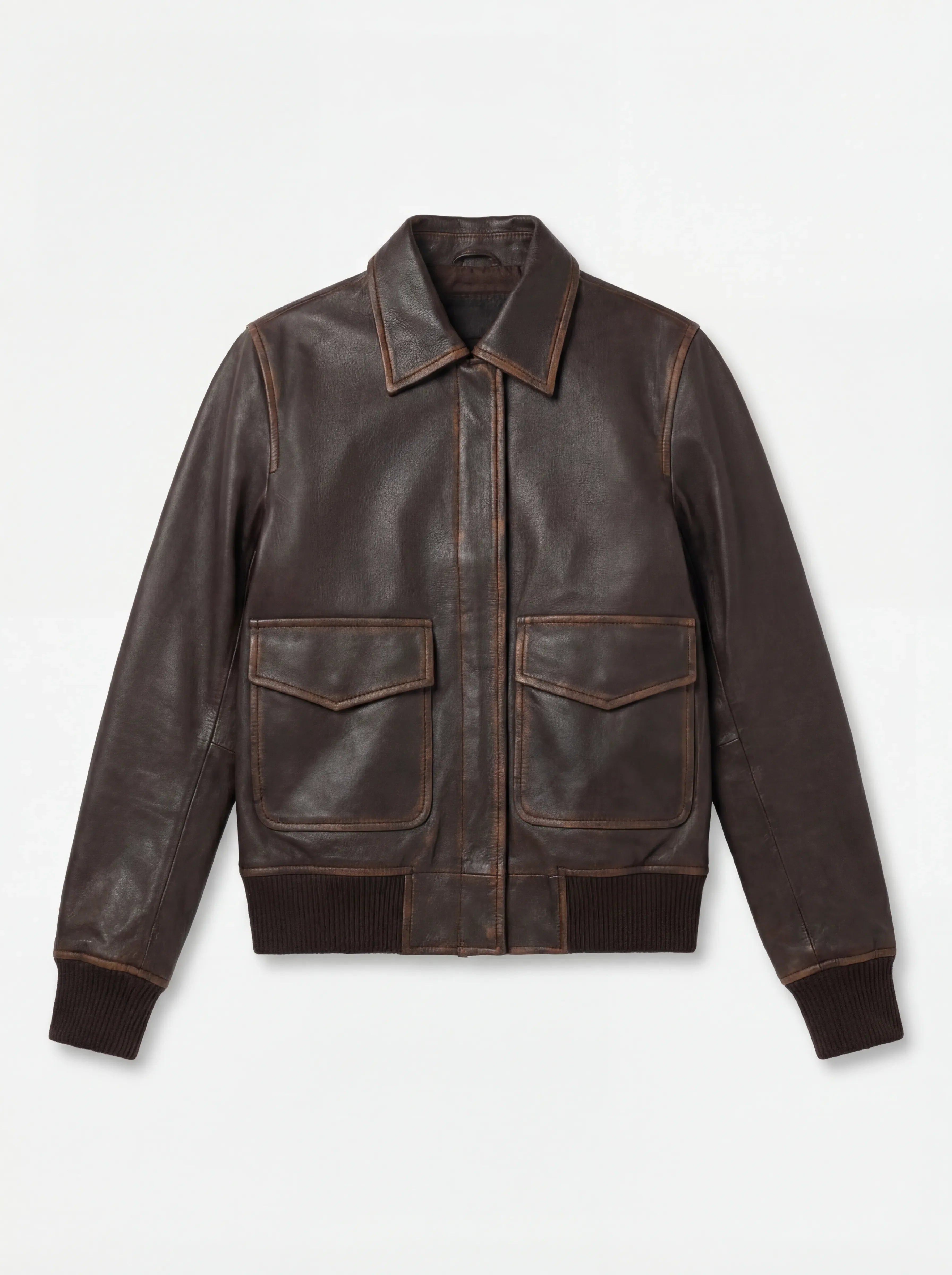 Westa A-2 Leather Bomber Jacket - Brown