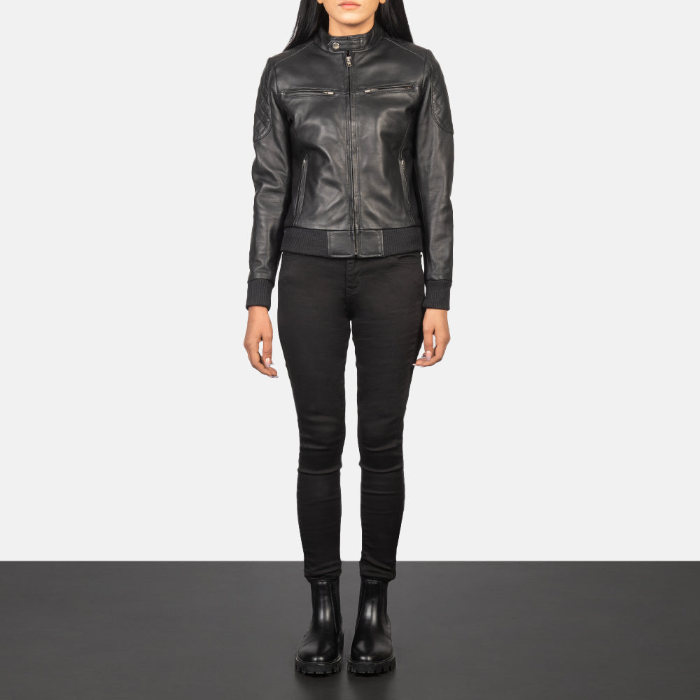 Zenna Leather Bomber Jacket