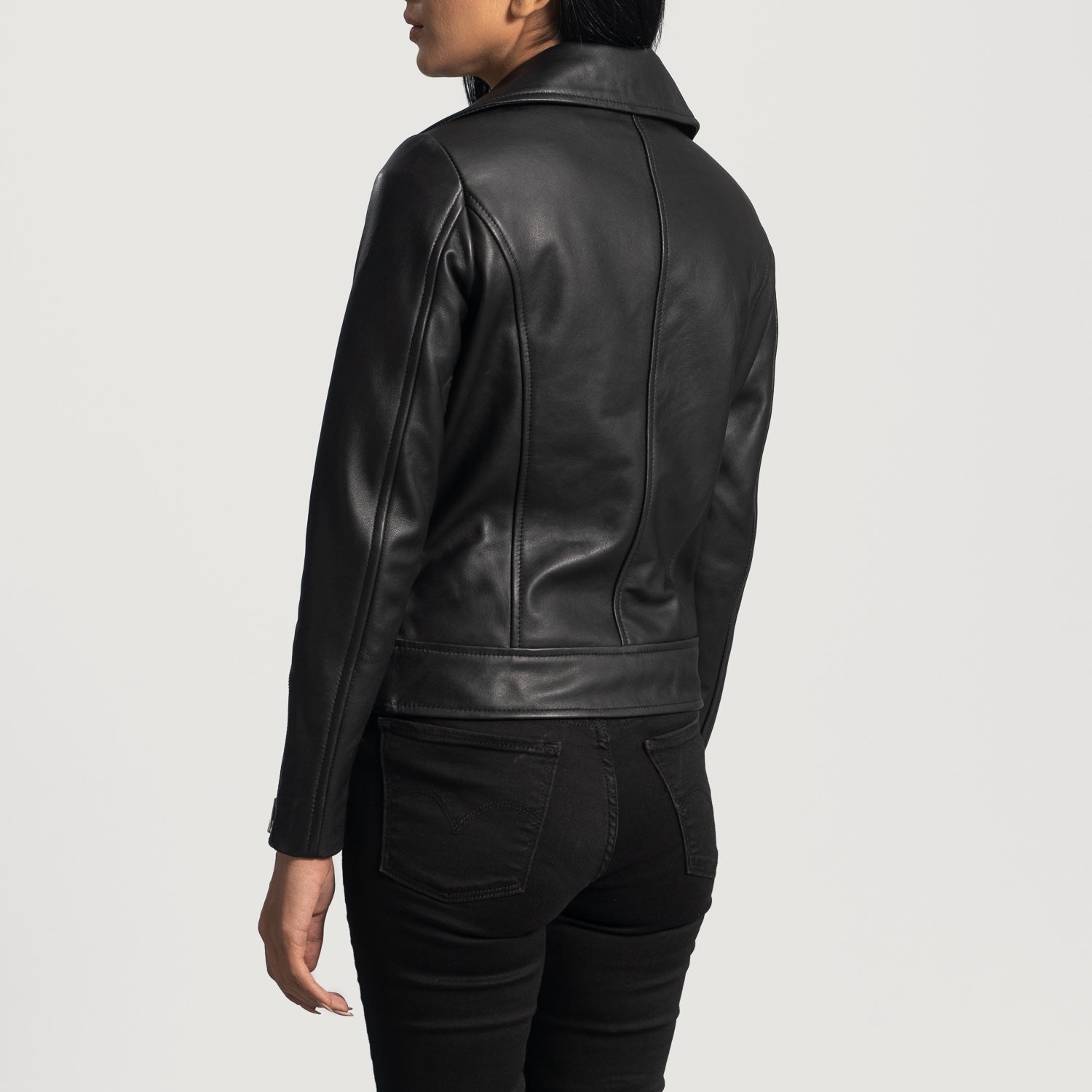 Rumy Leather Biker Jacket - Black