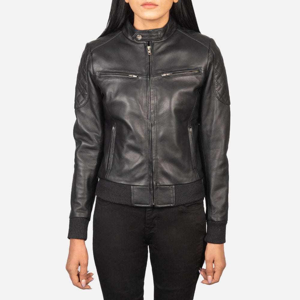 Zenna Leather Bomber Jacket