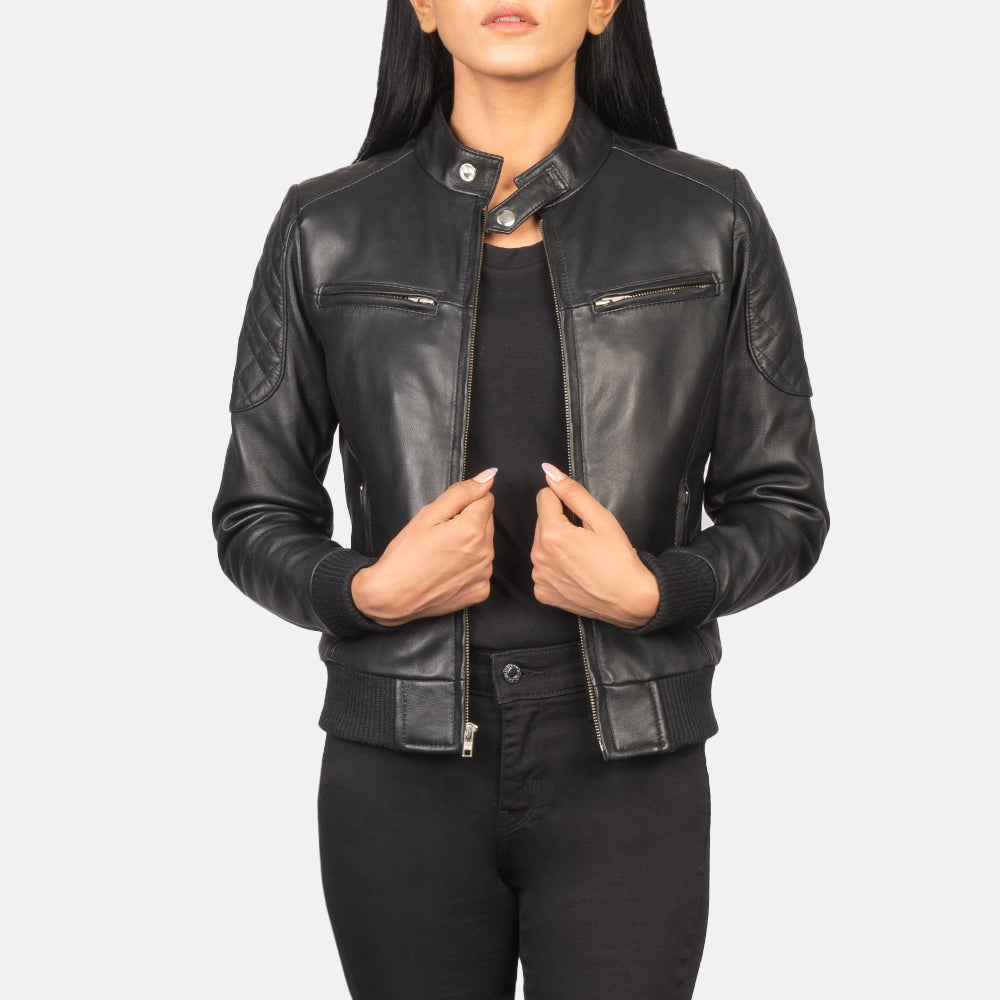 Zenna Leather Bomber Jacket