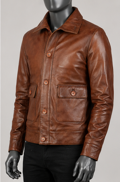 Columbus Leather Bomber Jacket