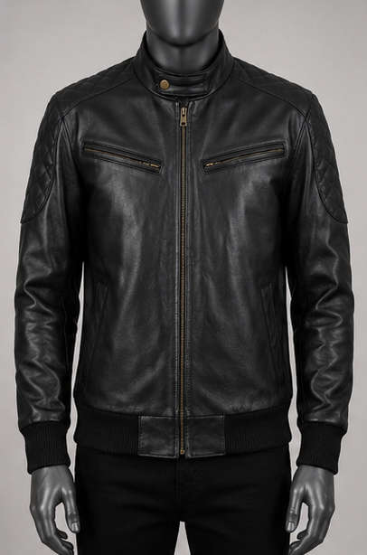 Sven Leather Bomber Jacket